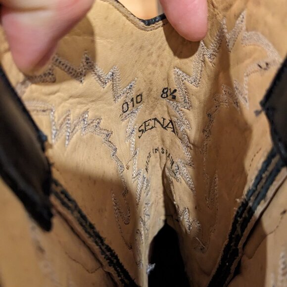 Sena Handmade Snakeskin Cowboy Boots Mens 8.5 - Picture 6 of 7